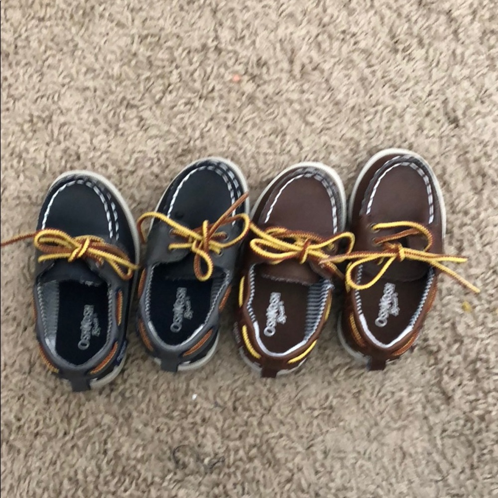 2 pairs of boys (toddler) OshKosh loafers, size 5